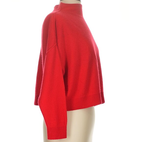 Pilcro Anthropologie The Alani 100% Cashmere Mock-Neck Sweater Candy Red XSP - Picture 5 of 10